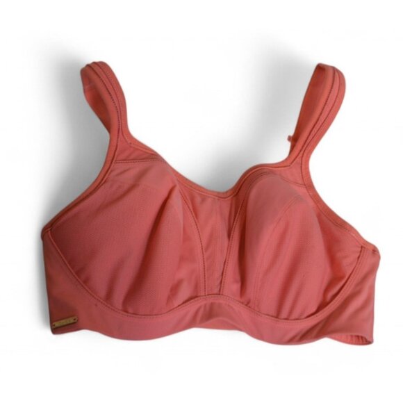 Chantelle Sports Bra 36DD Coral Pink Mesh Underwire Full Coverage Adjustable - Picture 1 of 4